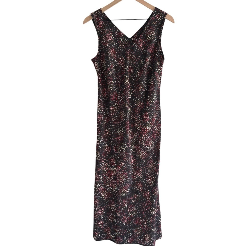 Venezia Vintage Sleeveless V-Neck Abstract Print Flowy Dress Size 14/16